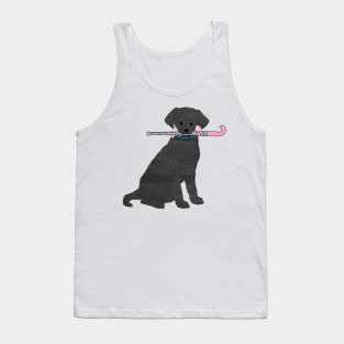 Black Lab Retriever Preppy Madras Field Hockey Dog Tank Top